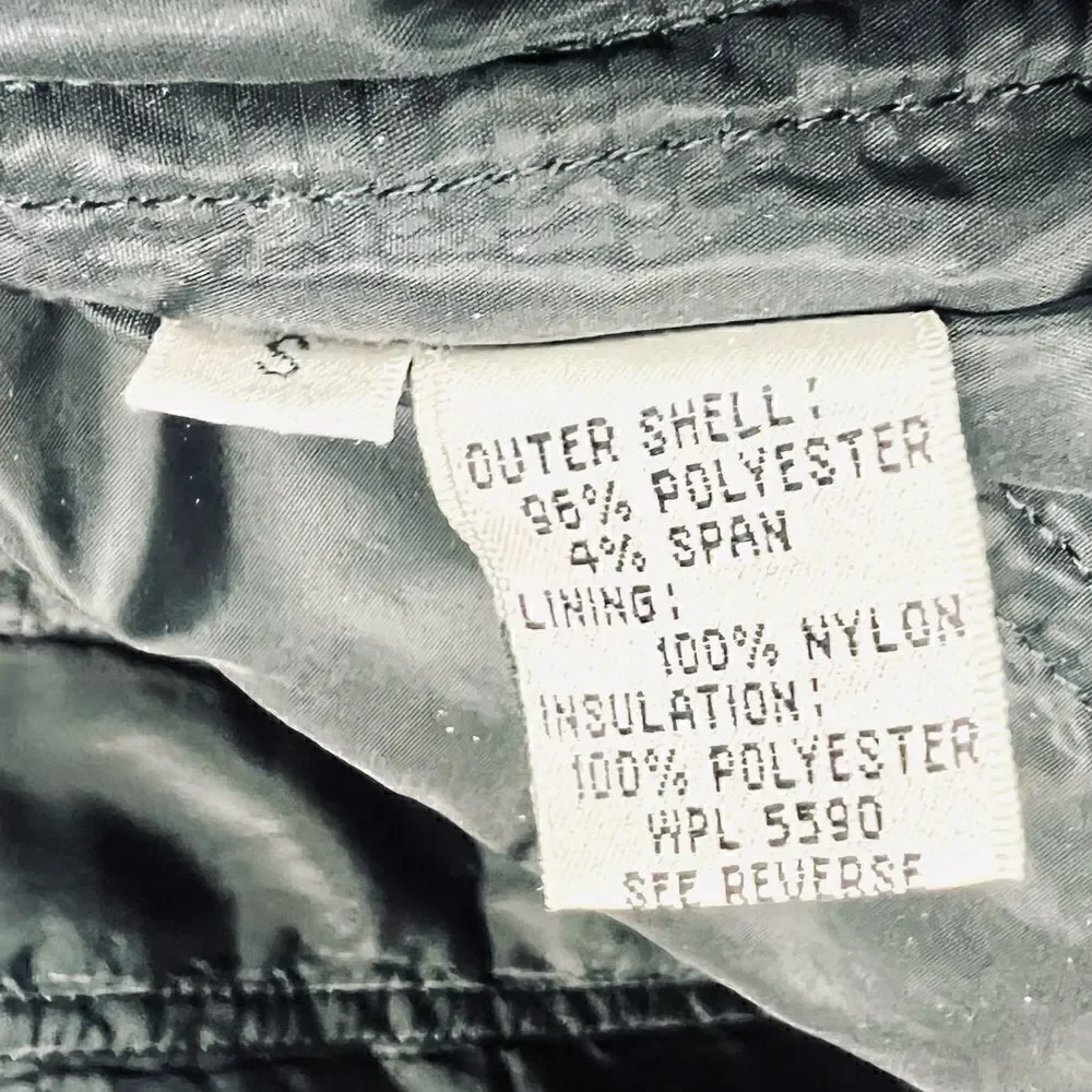 Vintage 90s Calvin Klein Quilted Rain Slicker Jacket Insulated Small